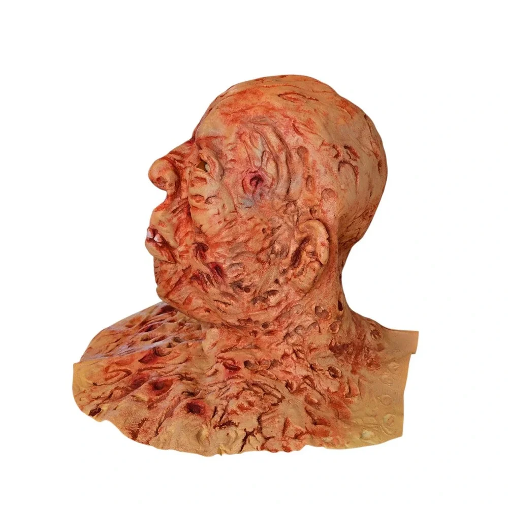 Horror Zombie Burn Victim Latex Mask Gore Halloween Haunt SFX Cosplay Prop